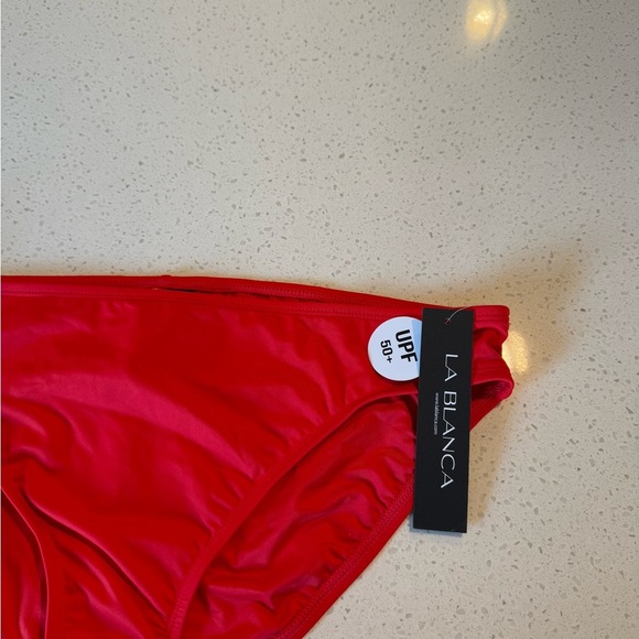 La Blanca Goddess Solid Cherry Red Hipster UPF 50 Swim Bottom Separate NEW - Picture 9 of 11